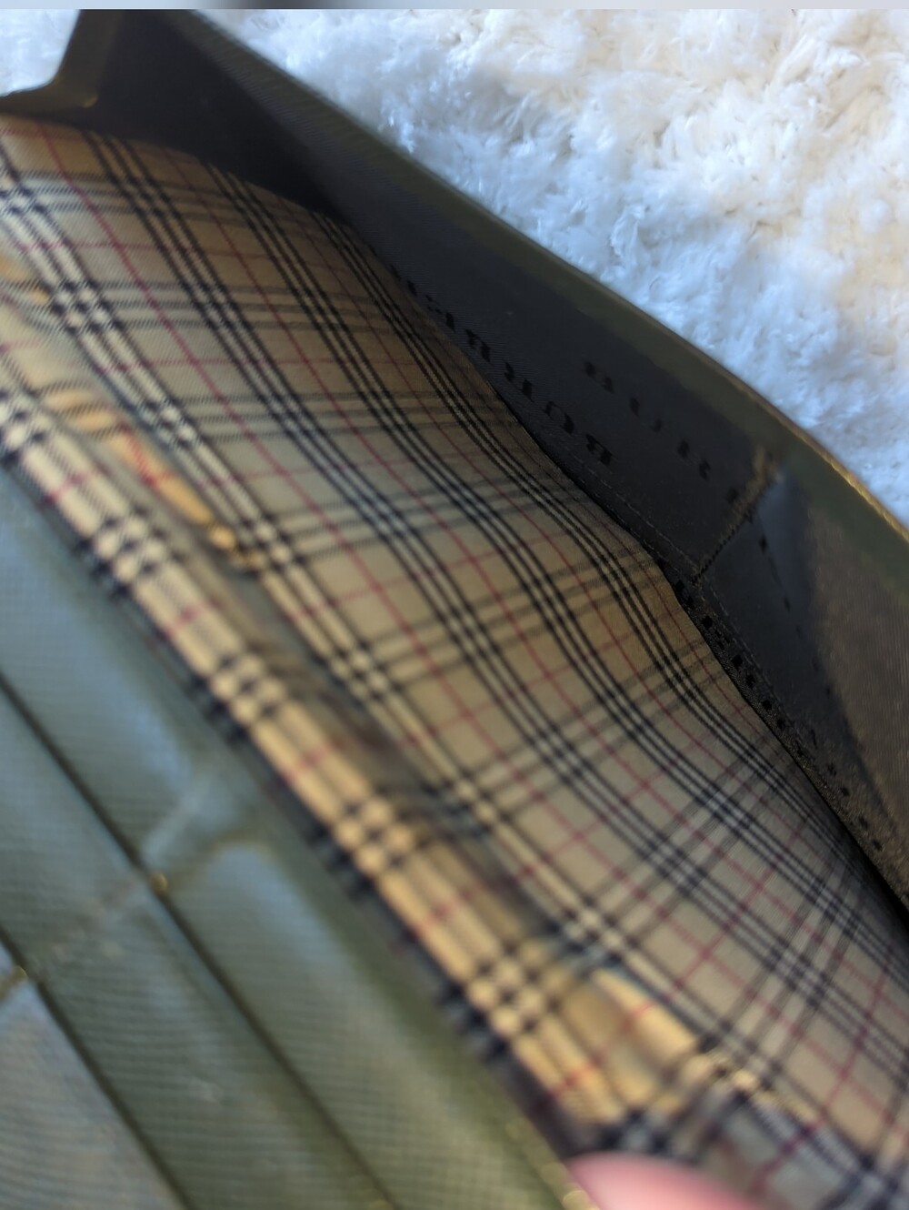Burberry Forest Green Leather Slim Card Wallet with Signature Check Lining - Picture 2 of 6